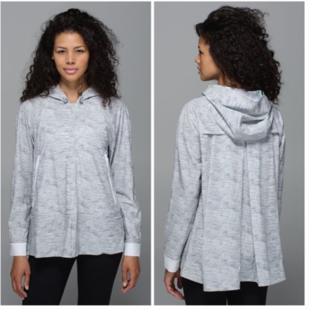 lululemon athletica Light Heather Gray Hooded Pullover Jacket